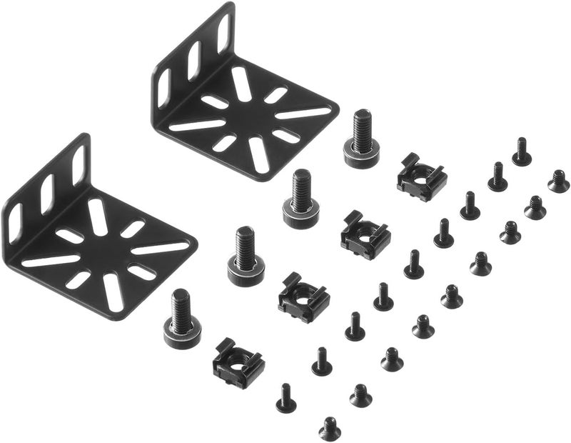 PhyinLan Rack Mount Kit for 17.3 inch Switches, Adjustable Rack Ears for Buffalo Tech, Cisco, NETGEAR,Dell, D-Link, Linksys and TRENDnet Products, Adjustable Hole Distance 13-35mm - Image 1